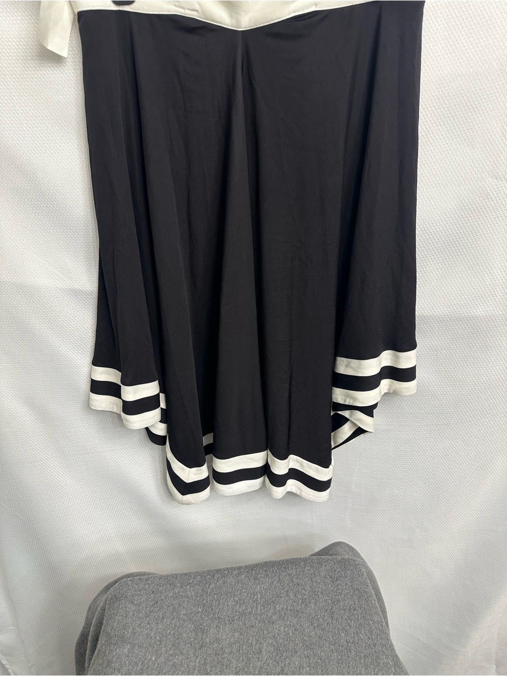 H&M Black High-Low Skirt with White Stripe Hem